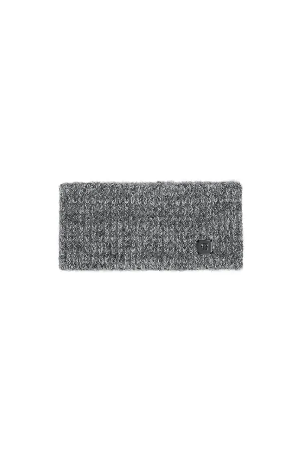 Fluffy Mixed Knit Hairband [ Charcoal ]