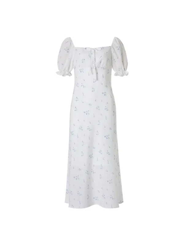 Square maxi dress (White)