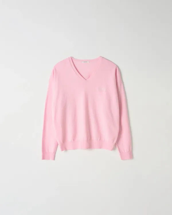 Silk Blend V-Neck Knit [PINK]