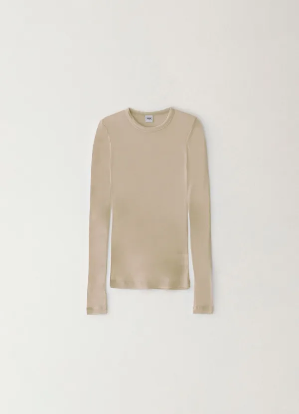 Wool Silk T-shirt - Beige