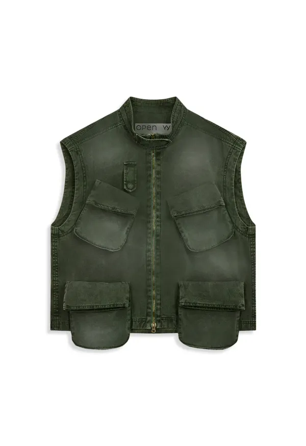 CARGO POCKET FIELD VEST, KHAKI