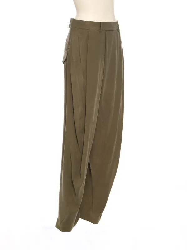 PF25 KHAKI TAPERED TUCK PANTS