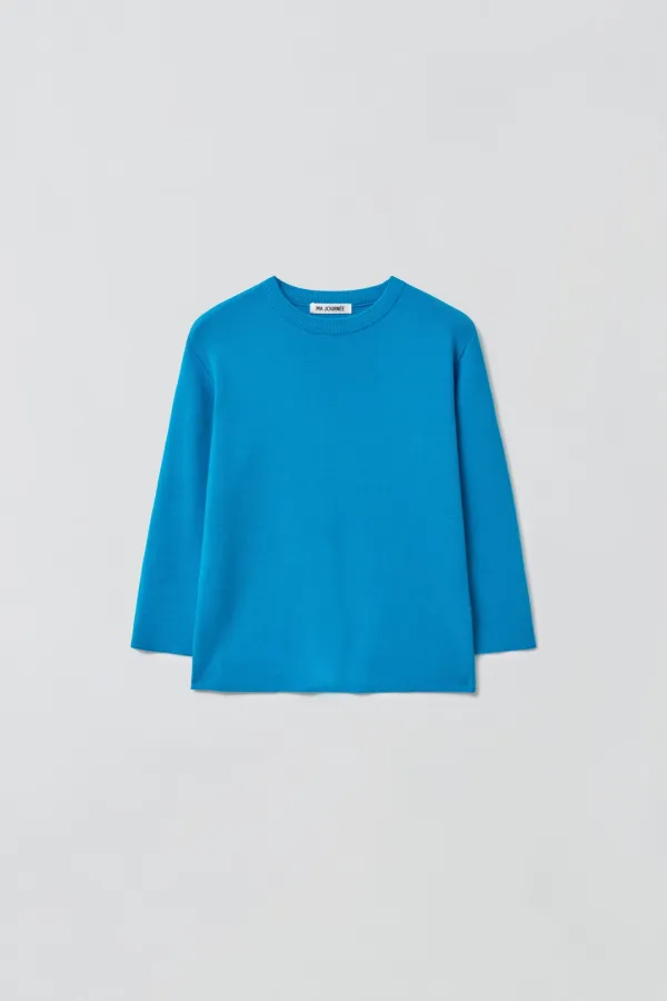 [06.04 순차발송] BASIC 3/4 SLEEVE KNIT_BLUE