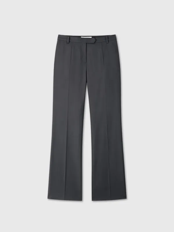 (W) LOOSE FIT WOOL TAILORED TROUSERS_ CHARCOAL