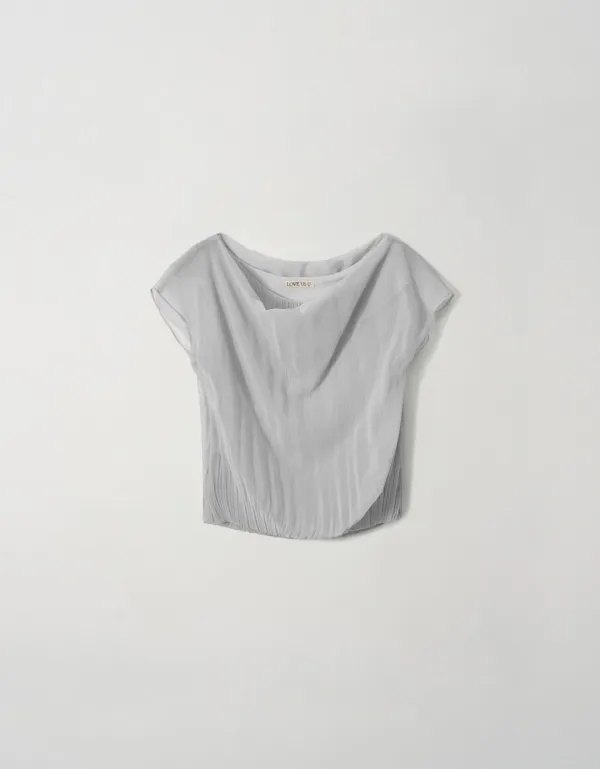 (2차 프리오더)Pleats Drape Blouse (Gray)