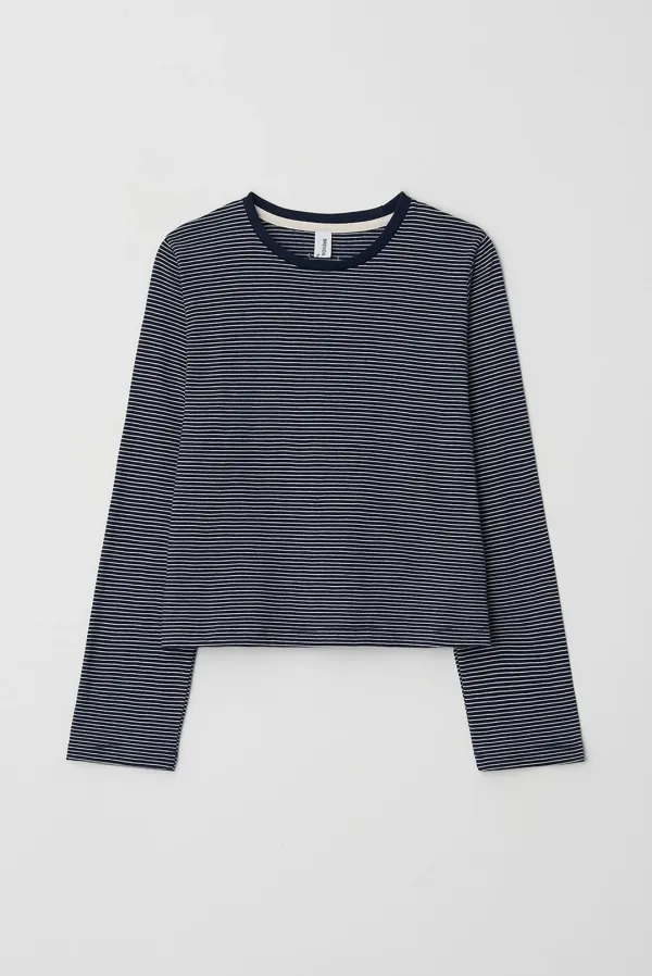 soft striped tee - navy