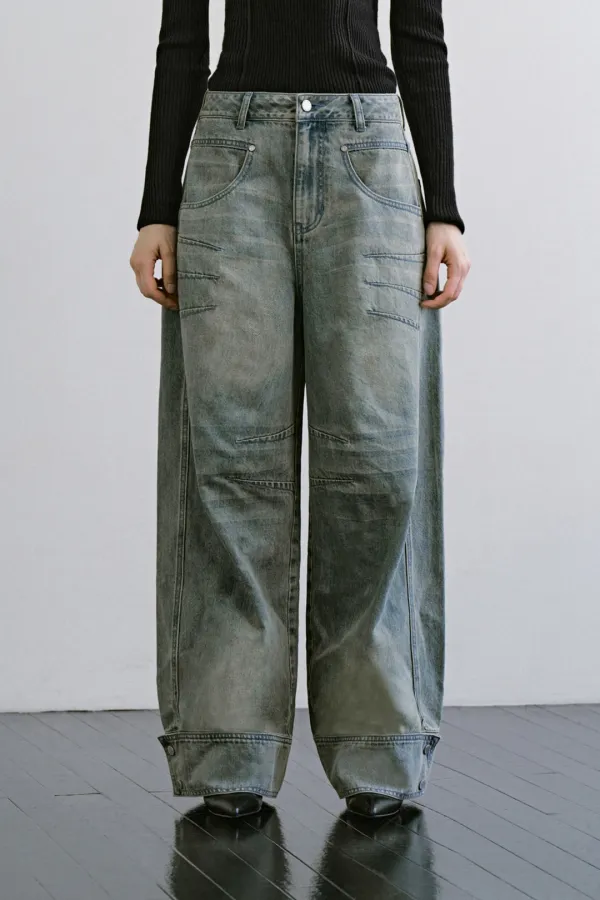 Darted Barrel Denim [ Blue ]
