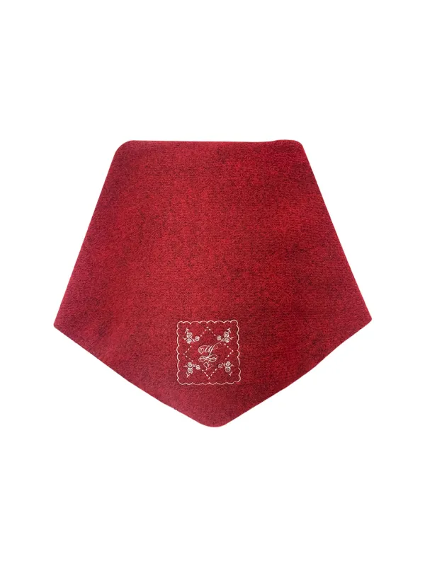 ROSE EMBROIDERY MUFFLER (RED)
