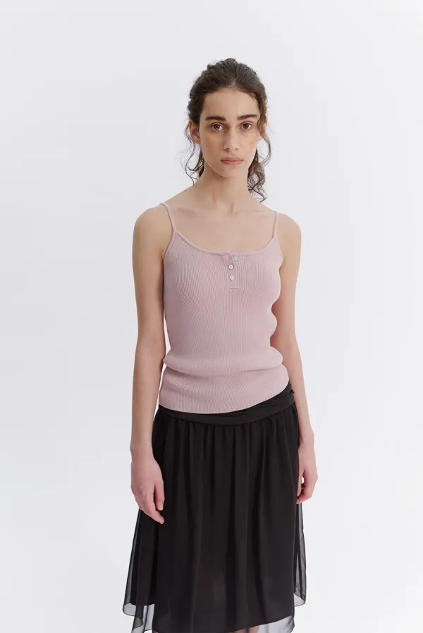 Glitter Rib Knit Top in Mauve Pink