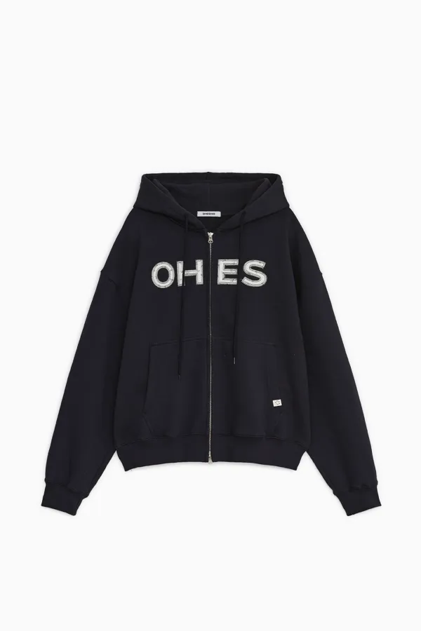 [10/28 예약배송] LOGO PATCH HOODED ZIP-UP, FLORAL NAVY
