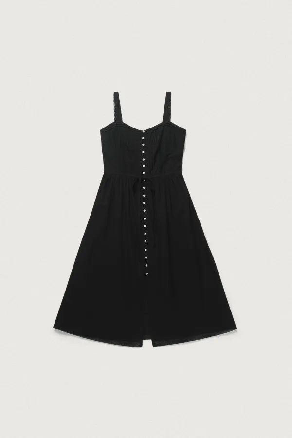FANCY PINTUCK LACE DRESS [BLACK]