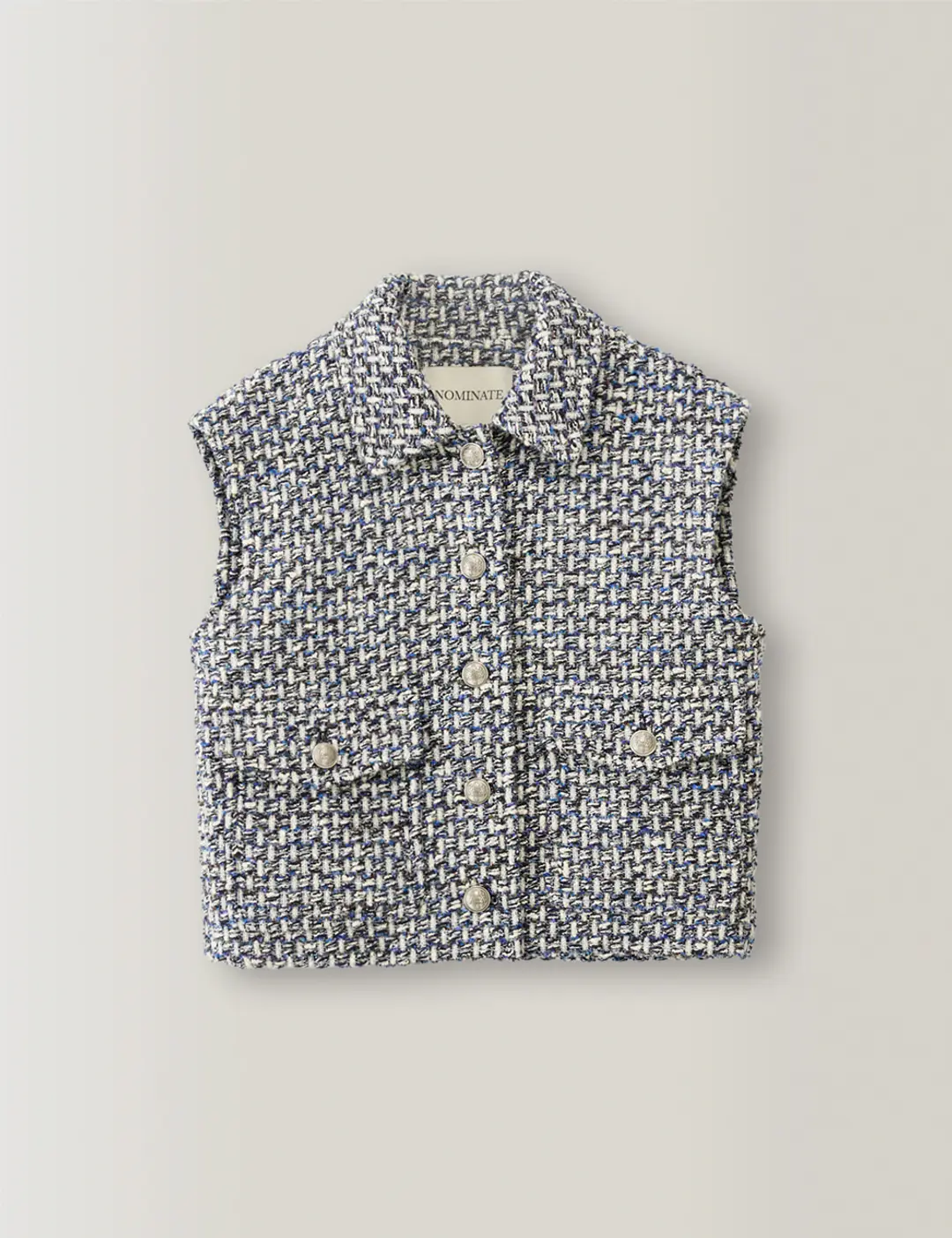 노미나떼 Benny Blue Tweed Vest (Blue) 상품 이미지 1