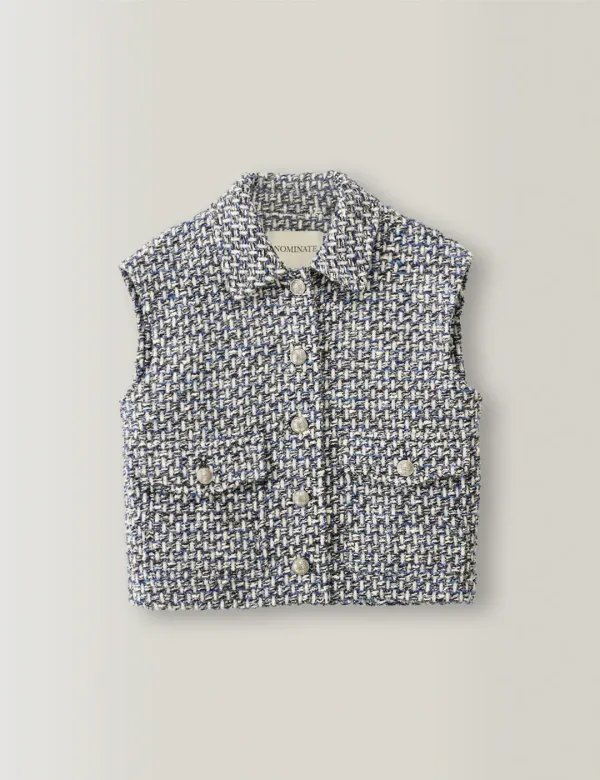 Benny Blue Tweed Vest (Blue)