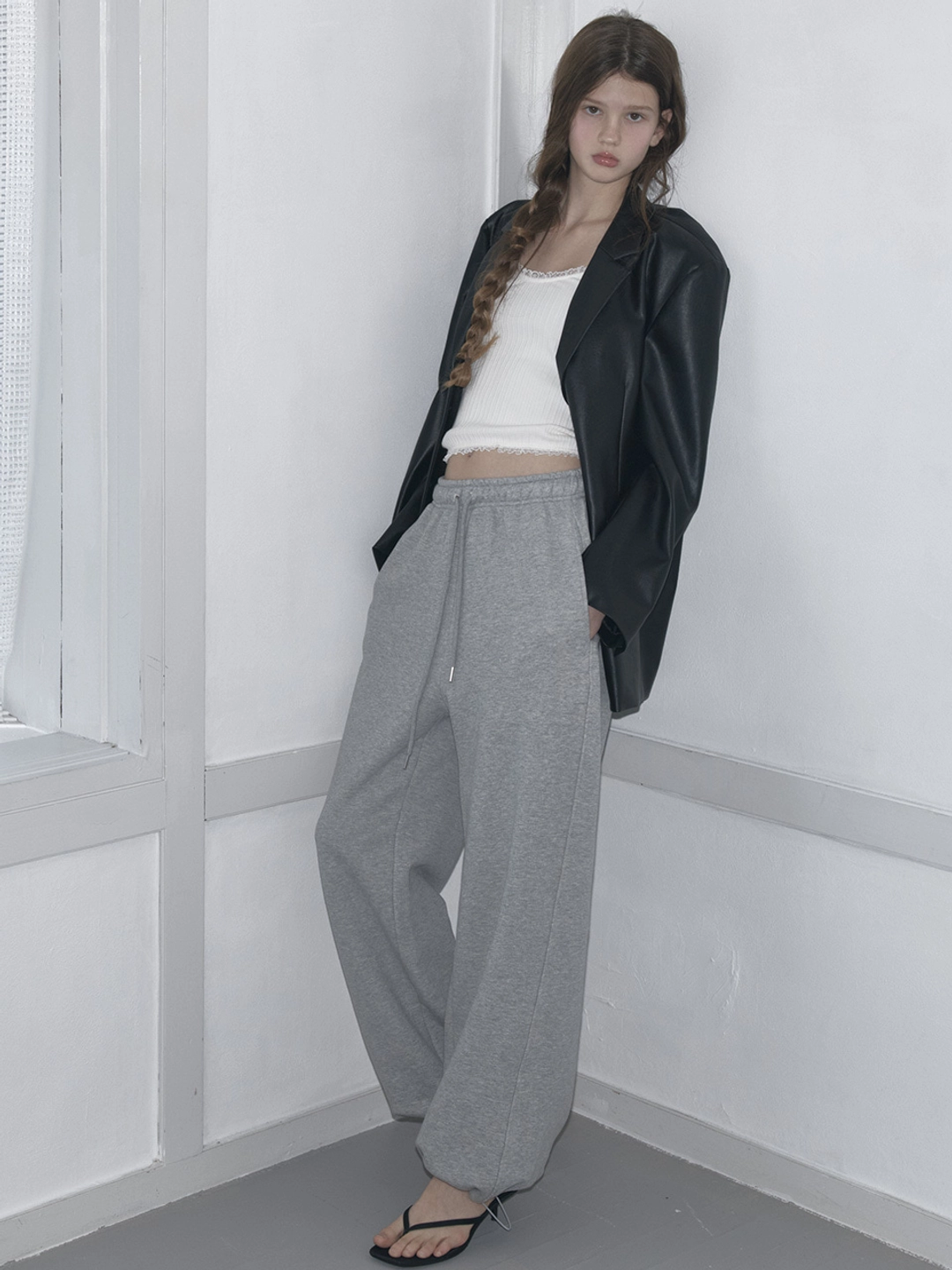 쏘이르 (3COLOR)WIDE SWEAT PANTS 상품 이미지 2