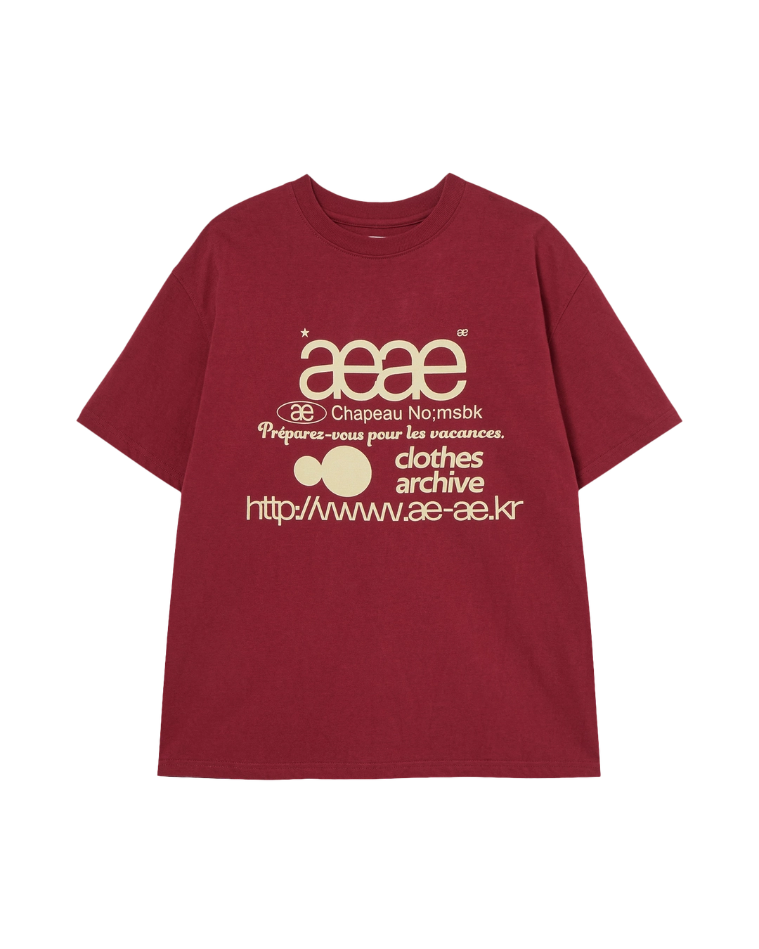 에이이에이이 WEB LOGO T-SHIRTS [DEEP RED] 상품 이미지 1