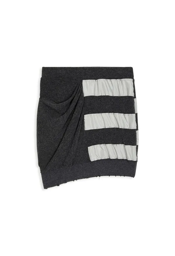 SLOUCHY PANEL SKIRT, CHARCOAL