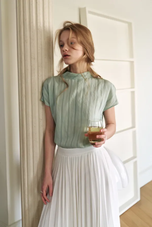 2nd / Riviera Tie-Back Blouse (Mint)