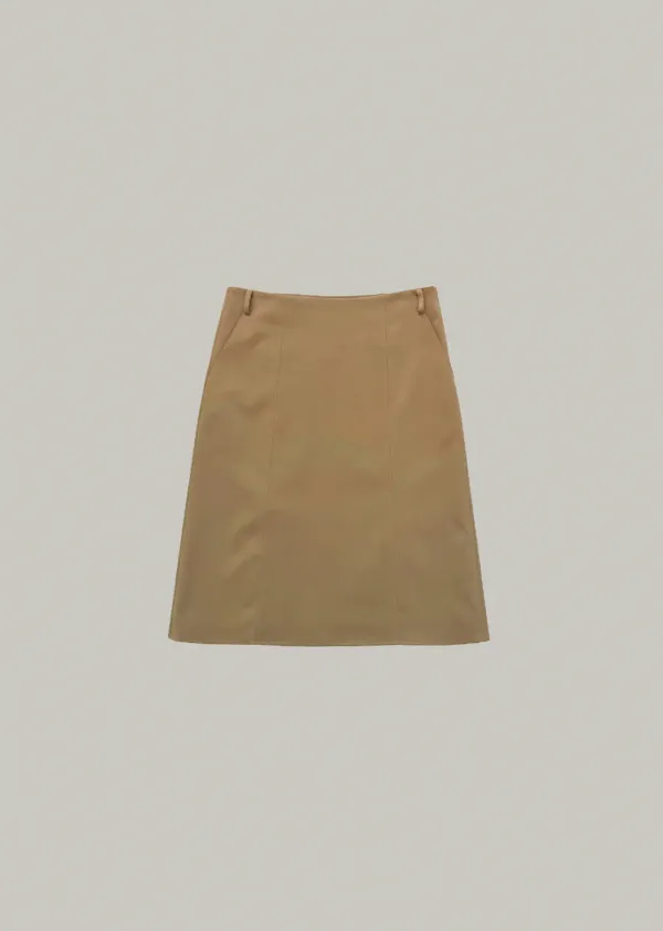 classic suede midi skirt