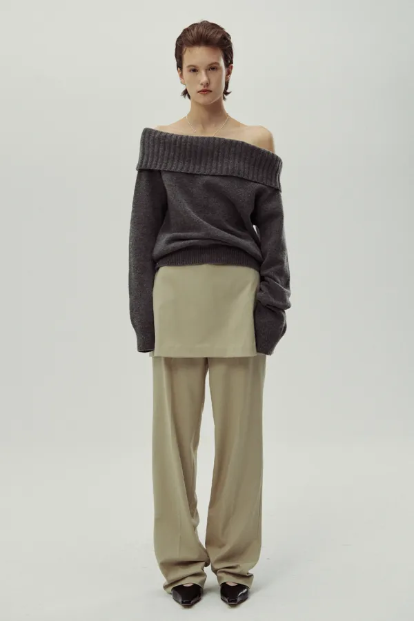 2 Way Layered Pants (Light Beige)