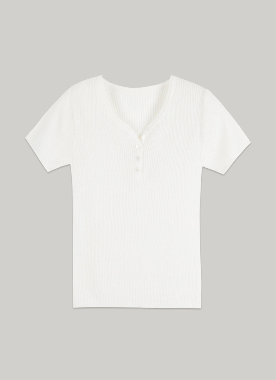 아워코모스 comos 1470 henly-neck button knit (ivory) 상품 이미지 1