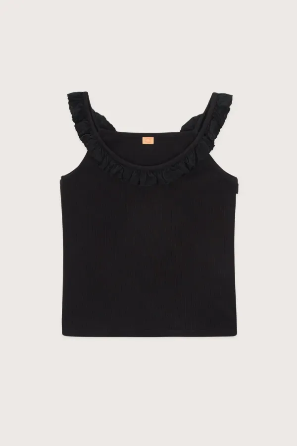 Lace Frill Sleeveless (Black)