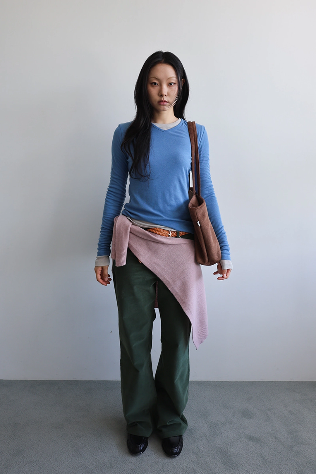 아딧 Wool V-neck T-shirt_blue 상품 이미지 1