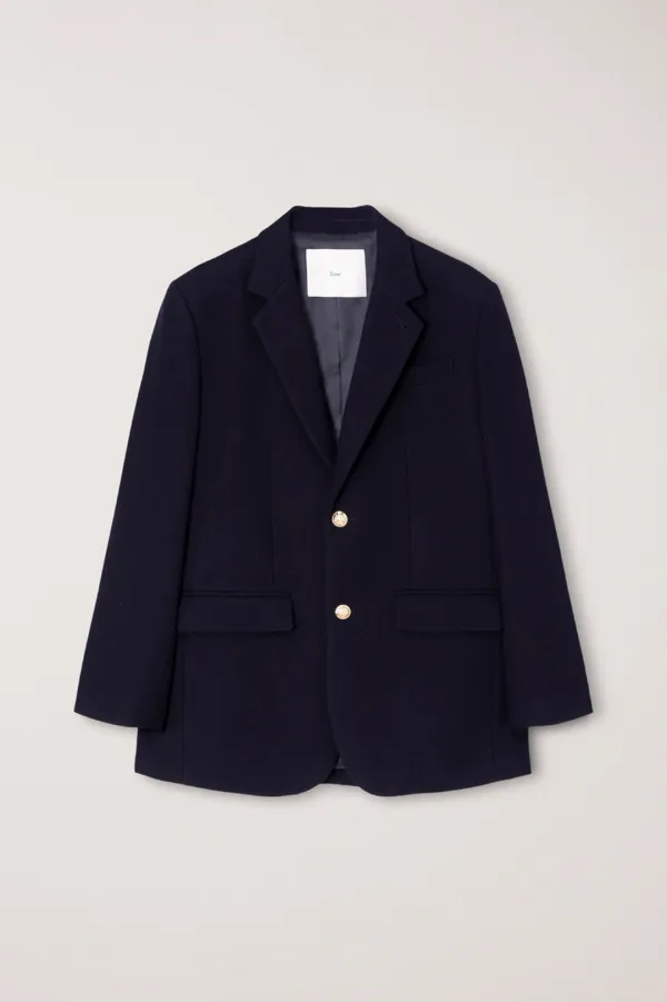 UNISEX CLASSIC 2 BUTTON WOOL BLAZER NAVY_UDJA6C107N2