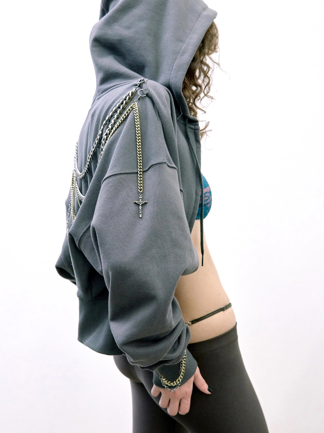 스컬프터 Chain Hooded Zip-Up Charcoal 상품 이미지 2