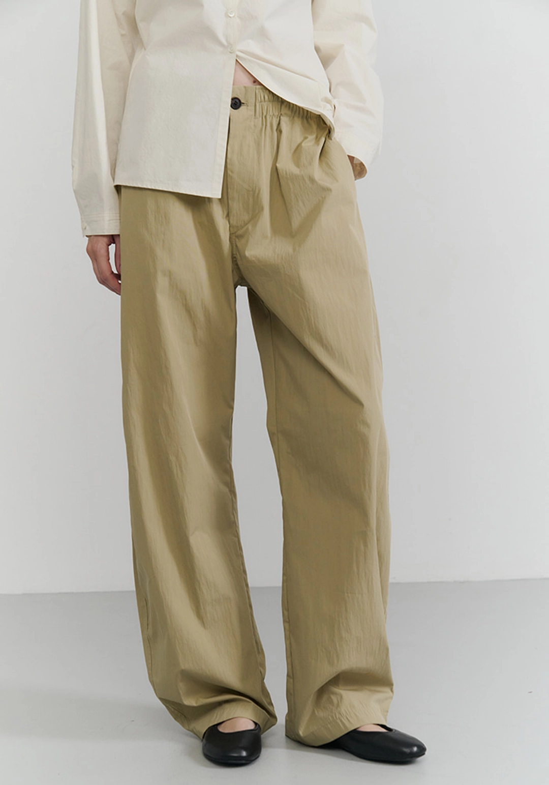 이브세이지 Cotton curved pants (Beige) 상품 이미지 2