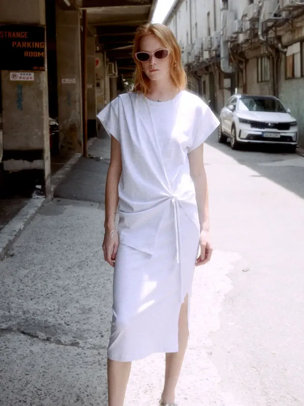 [2nd] MARTINELLI Draped Layered Jersey Dress_M.Gray