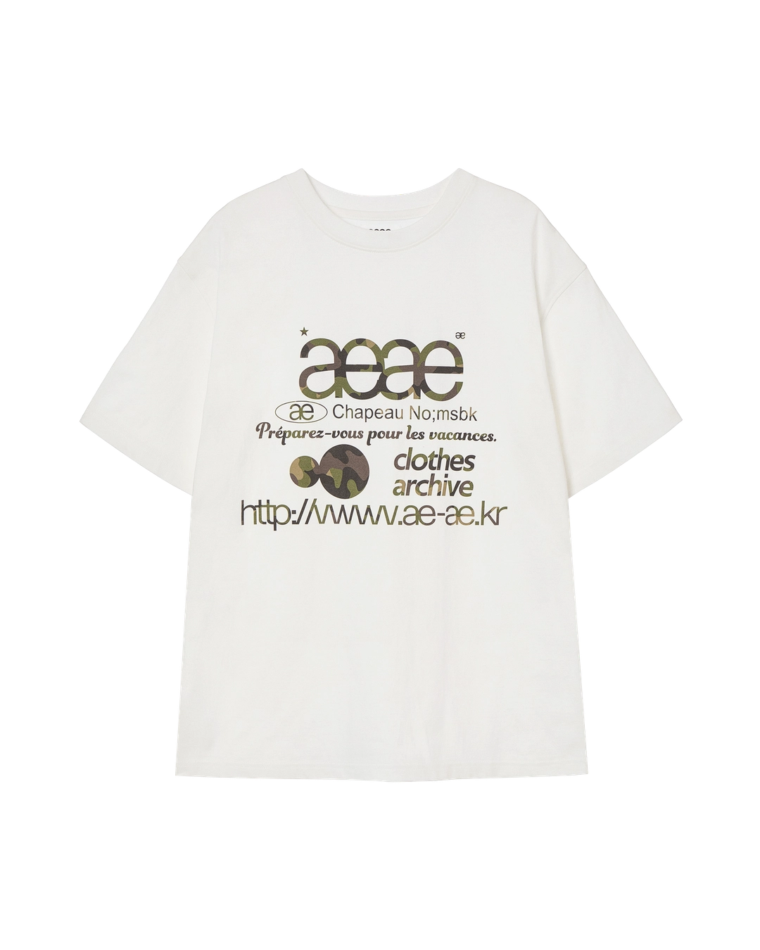 에이이에이이 [6/4 예약발송] WEB LOGO T-SHIRTS [WHITE/CAMO] 상품 이미지 2