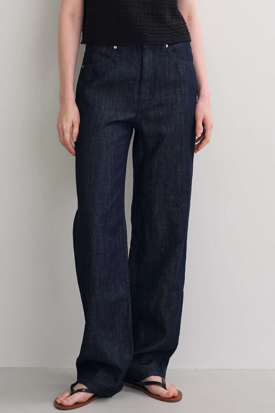 블랭크공삼 linen straight denim pants (indigo blue) 상품 이미지 1