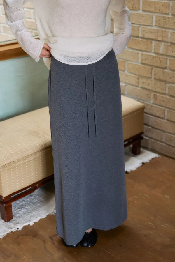 Banding Maxi Knit Skirt[LMBFAUKN2103]-2color