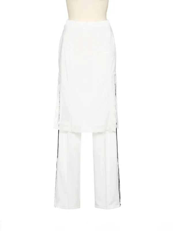 PS26 WHITE SKIRT LAYERED TRACK PANTS