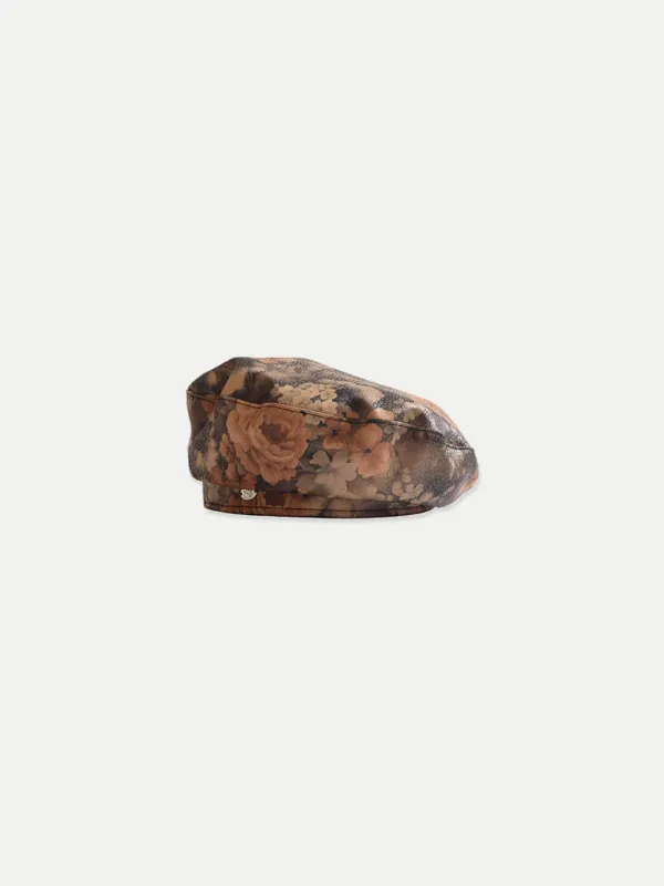 YOKITO BERET FLOWER SANDY BROWN