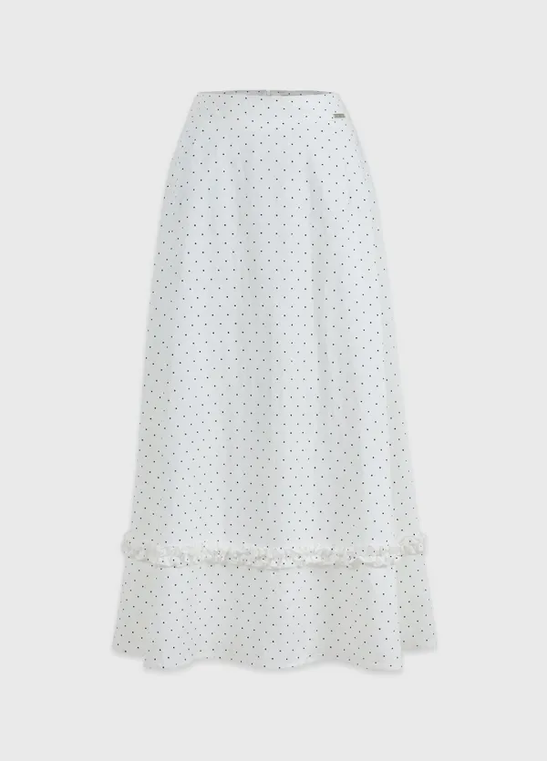  [25-36]  Inra Dot Frill Flare Skirt  인라 도트 프릴 플레어 스커트  (봄-가을-여름-플레어-프릴-도트-빈티지-데일리스커트-빅사이즈-자체제작) 