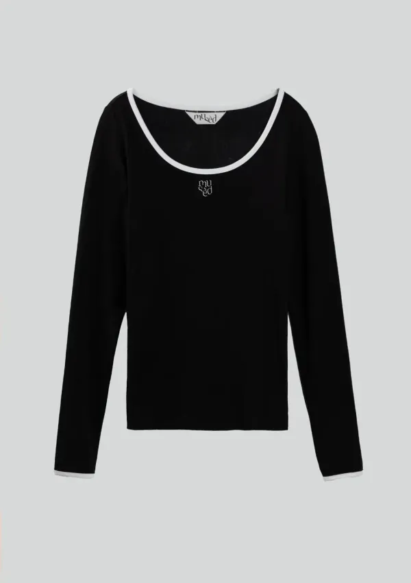 Mused Signature Logo T-shirt(L/SLV) - Black