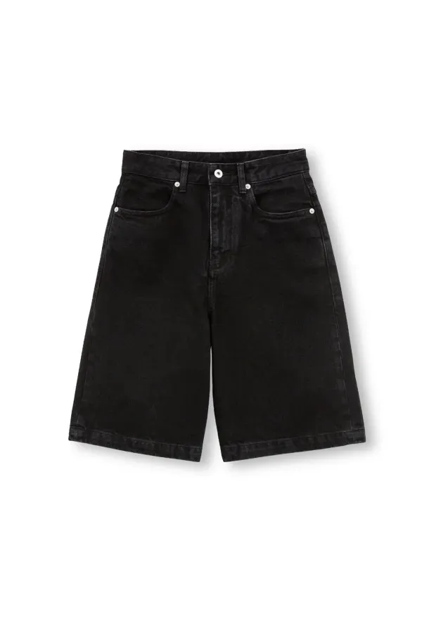 24SS W Bermuda Denim Pants, Black