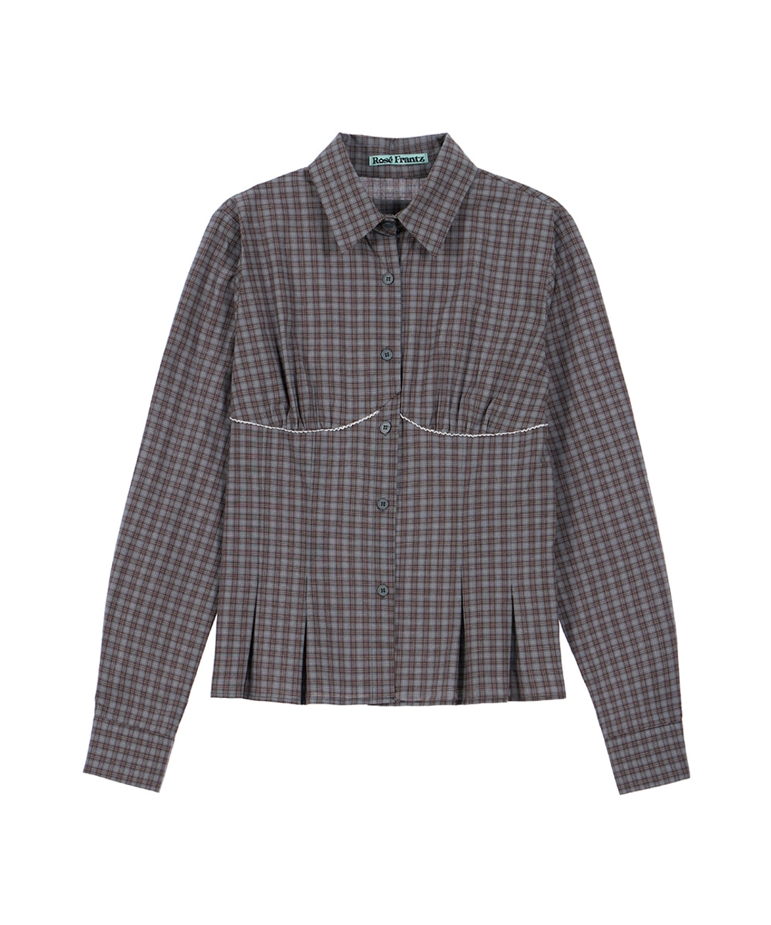 로제프란츠 Lace Line Pintuck Shirt [Brown] 상품 이미지 1