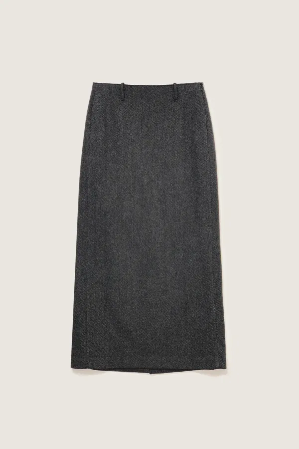 Wool maxi skirt (차콜)