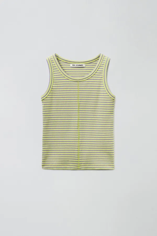 [3차 리오더] BASIC SLEEVELESS TOP_STRIPE/LIME