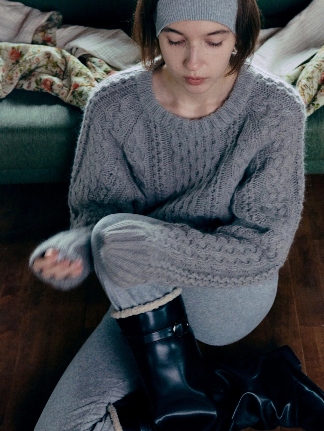 포에토 Jane fisherman knit - vintage grey 상품 이미지 2