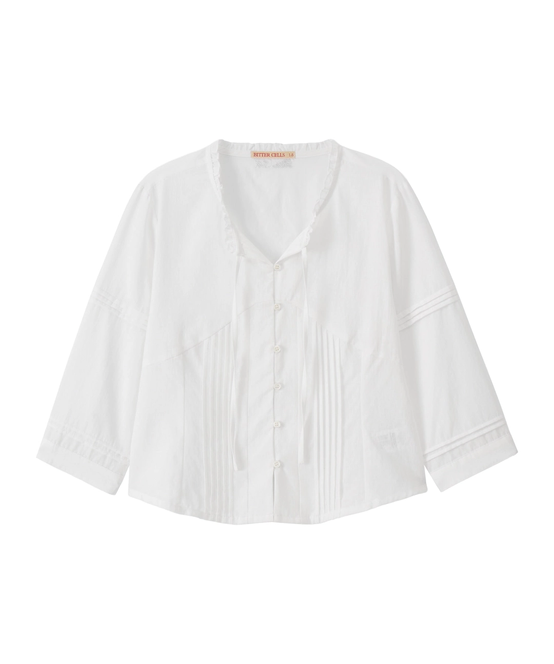 비터셀즈 Ella Pintuck Blouse-White 상품 이미지 1