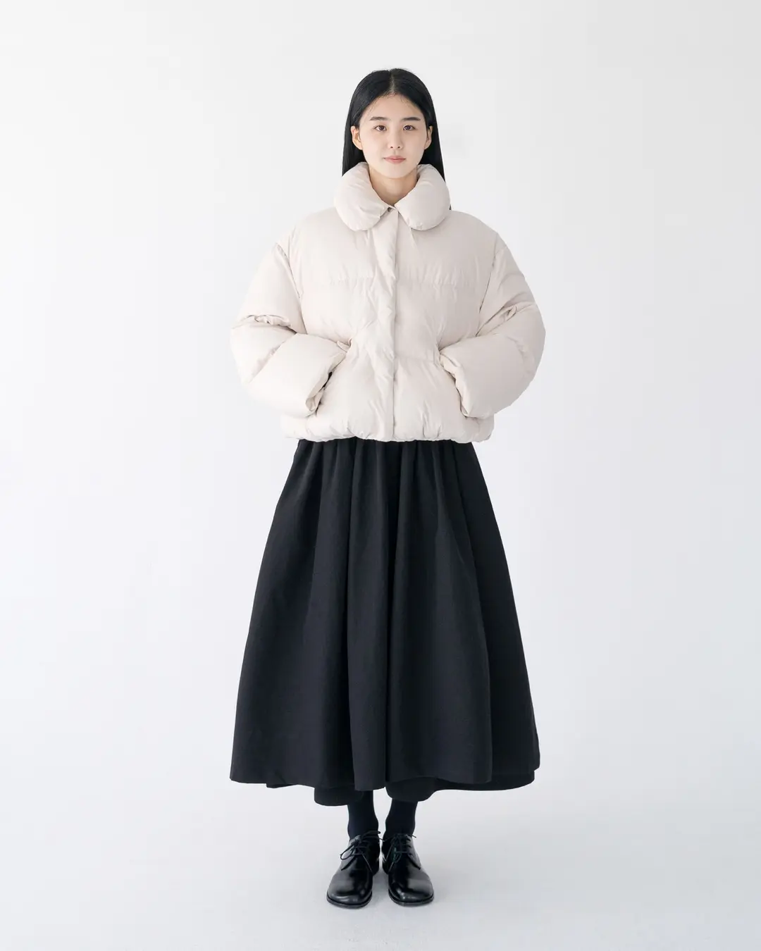flap pocket goose down jumper