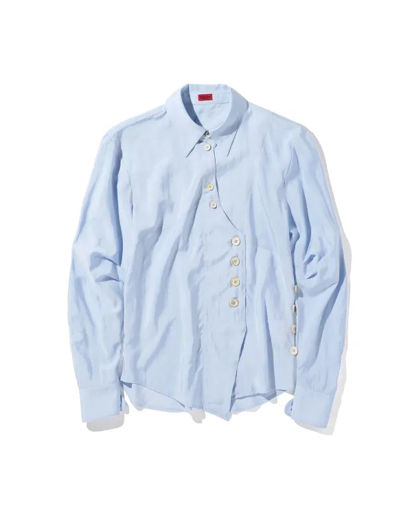CURVED PLACKET SHIRT_BLACK