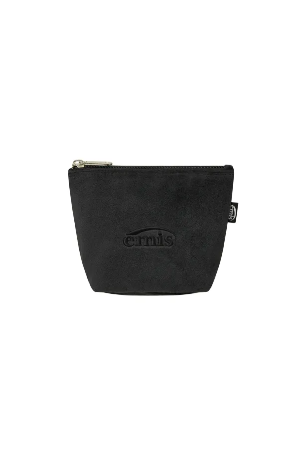 VELVET MINI POUCH-BLACK