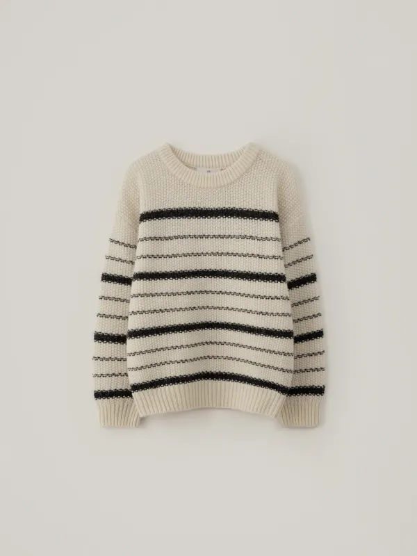 Chunky Wool Stripe Knit - Ivory