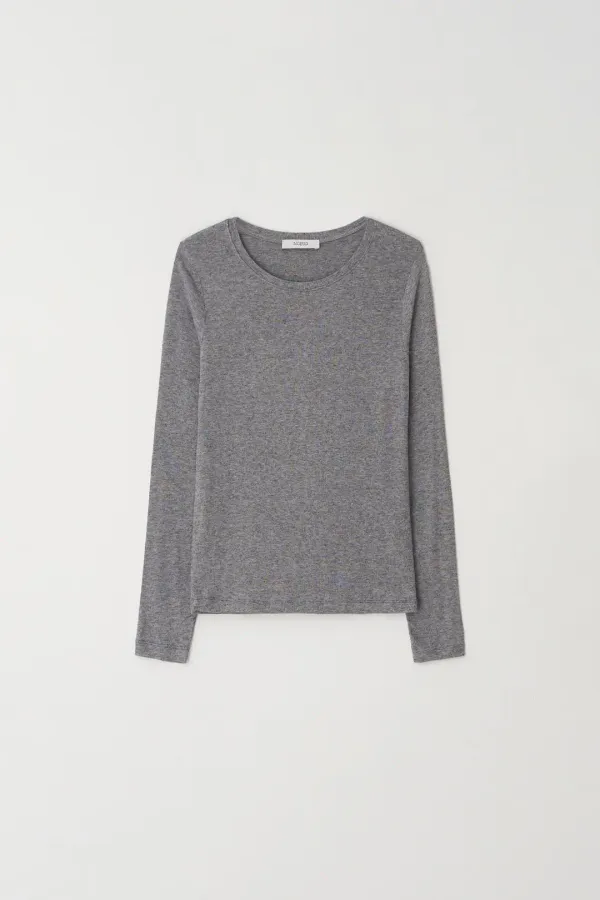 8th/Wool tencel round Tee (Gray)