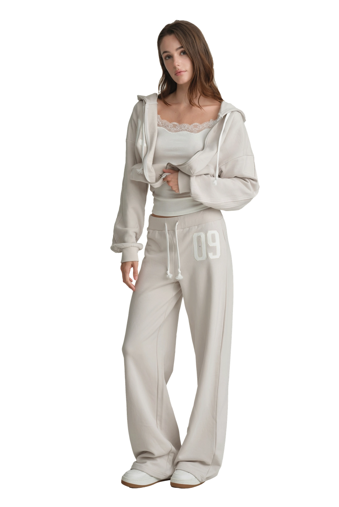 클리시어 09 Numbering straight pants, Beige 상품 이미지 1