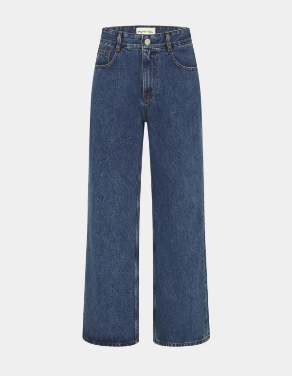 [ M, L - 10/30(금) 순차 배송 ] Born BELLA Loose-fit Jeans (New York Blue)
